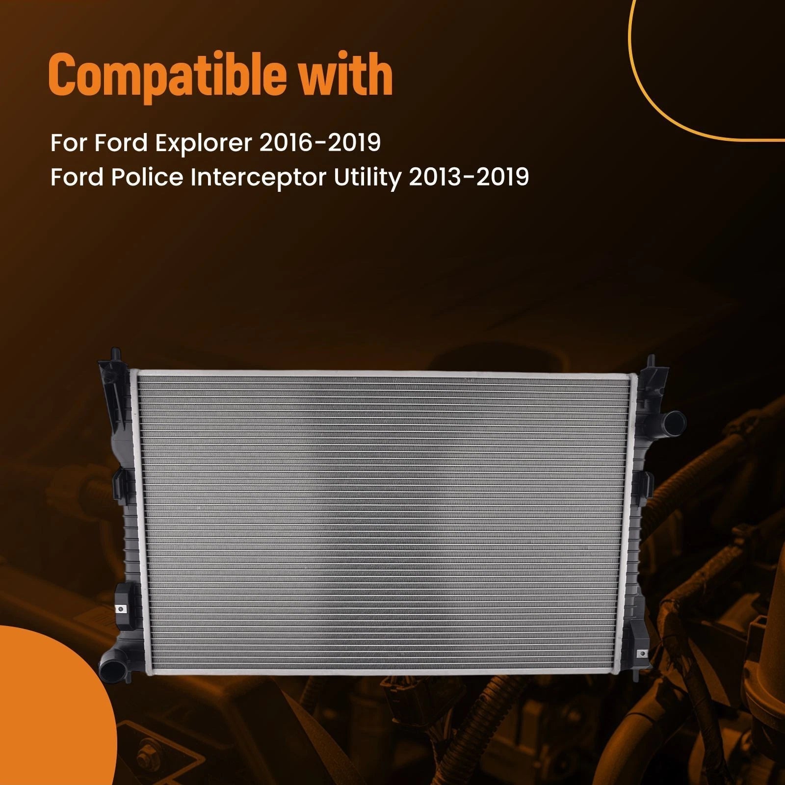 Engine Radiator for Ford Explorer Police Interceptor Utility (2016–2019) 13362 MT