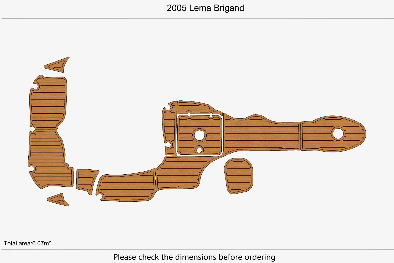 EVA Foam Faux Teak Deck Flooring for Lema Brigand (2005)