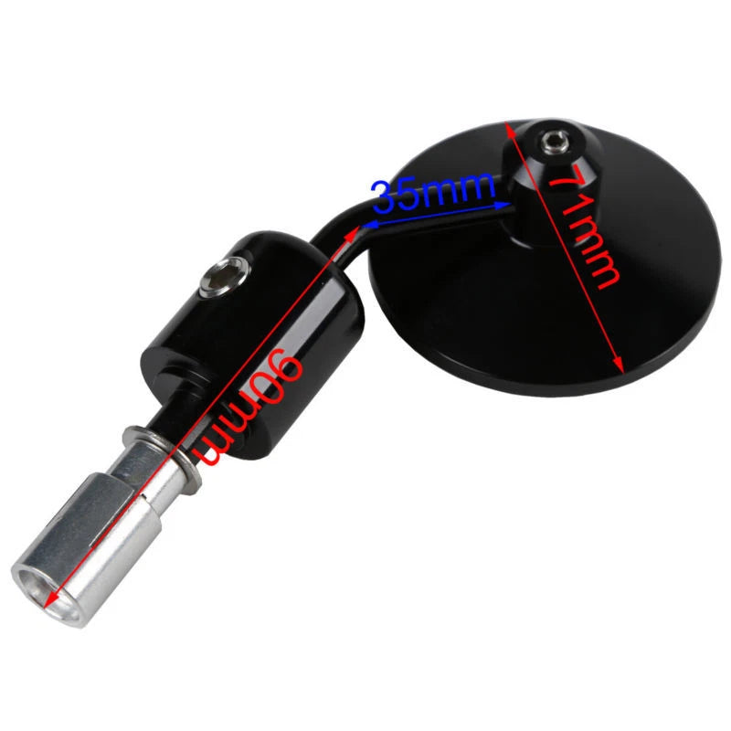 3" Round Rearview Mirrors for Harley (7/8" Handle Bars)