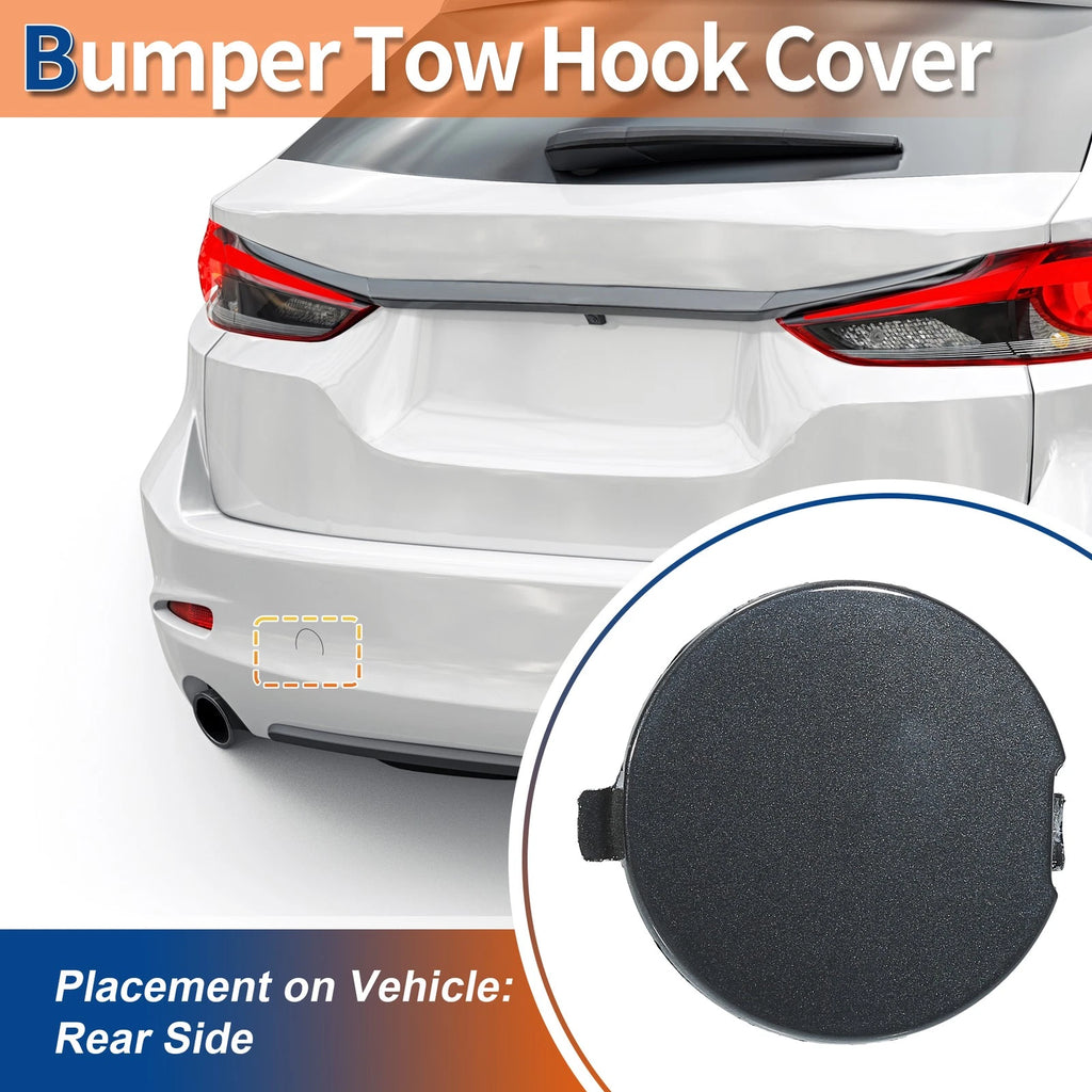 Rear Left Tow Hook Cover Replacement for Mazda 6 Atenza 2018–2021 Gray