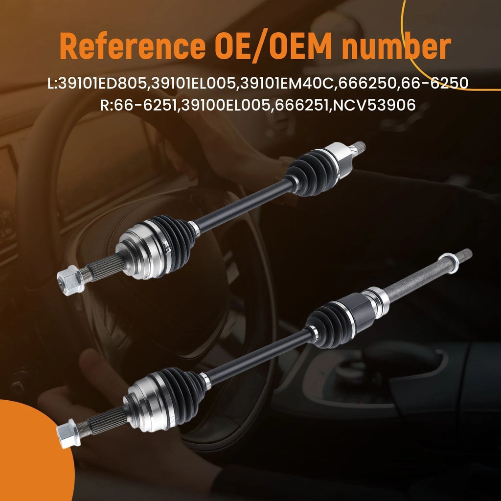 CV Axle Shaft Front Left & Right Set for Nissan Versa (2007–2011)