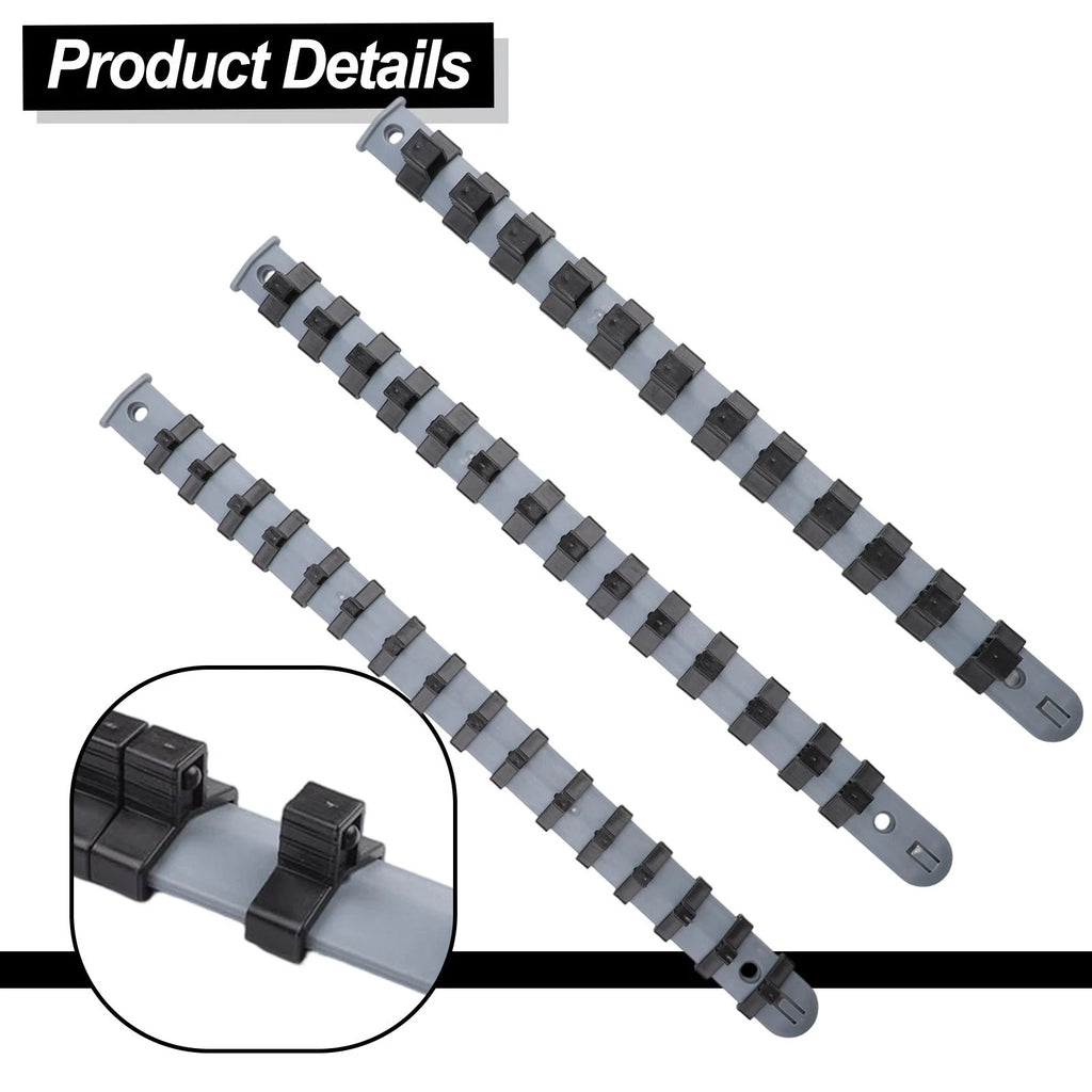 3X Socket Rail Holder for Storing Loose Sockets 34cm/14inch