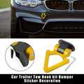 Tow Hook Decor Set Gold Tone Triangle for Universal Car Bumper (Any Year)