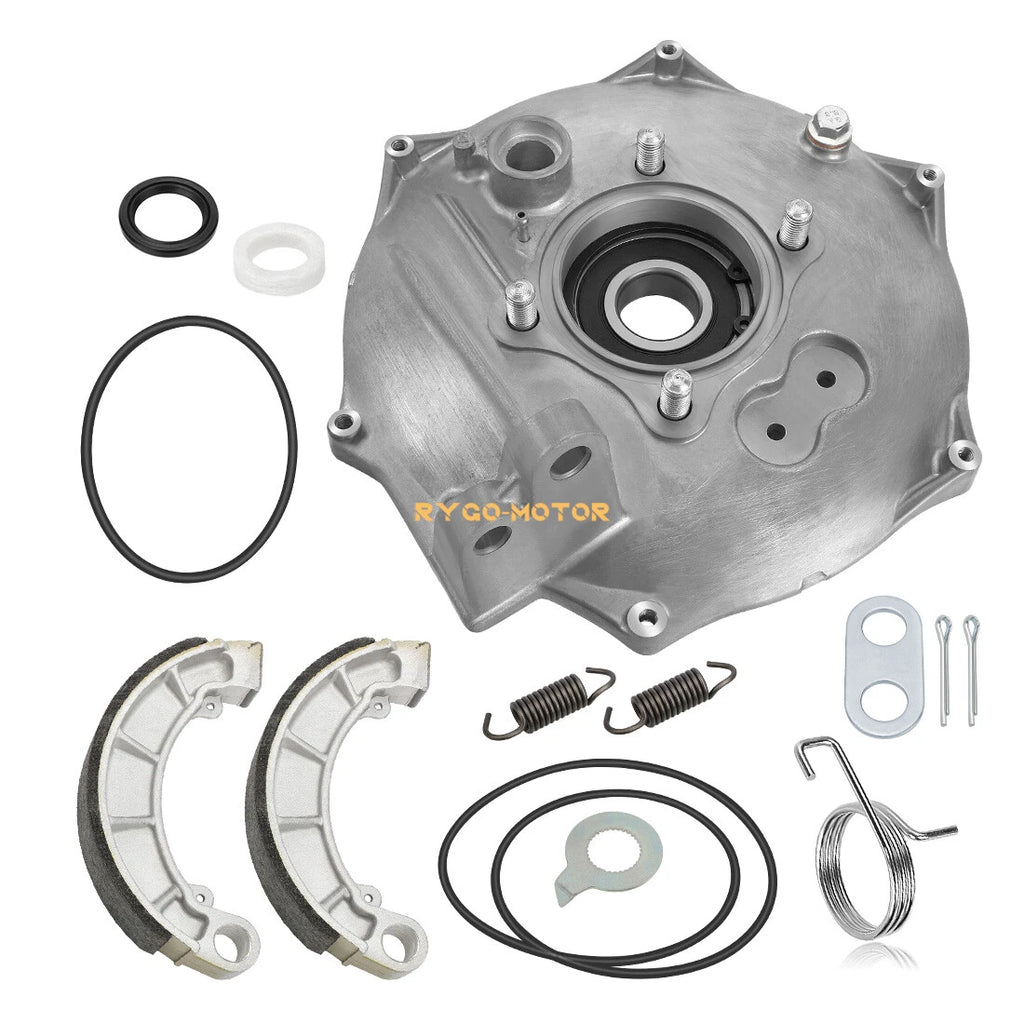 Rear Brake Panel Plate Kit & Brake Shoes for Honda Rancher 420 TRX420 (2014–2024)