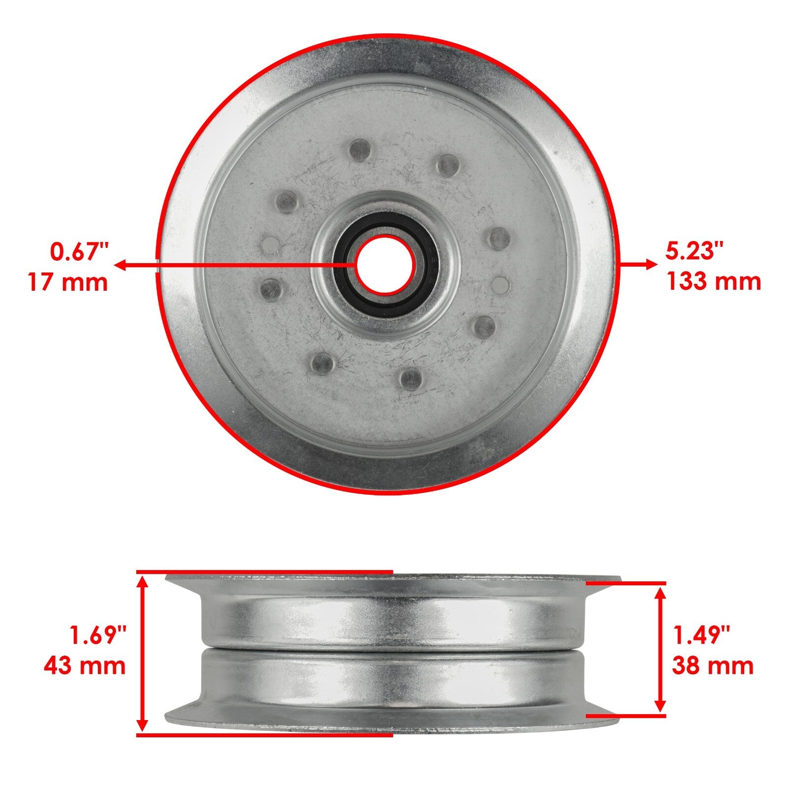Deck Drive Belt Arm Pulley Replacement for John Deere S140 S160 (2014–2019)