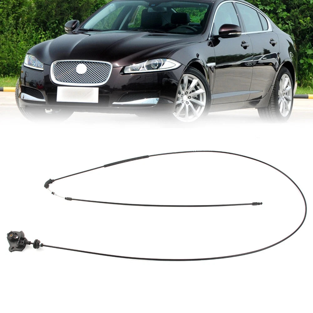 1x Black Front Hood Release Cable For Jaguar XF 2009-2015 C2Z29301