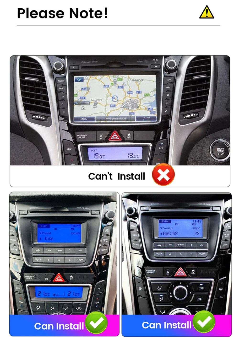 7'' Android Head Unit GPS Navigation for Hyundai I30/Elantra GT (2011–2017)