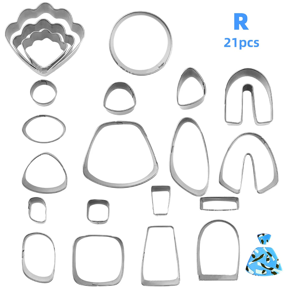 21Pcs Clay Earrings Cutting Mold DIY Tool