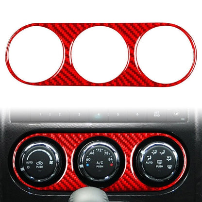 Red Carbon Fiber Air Conditioning Switch Panel Cover for Dodge Challenger (2008–2014)