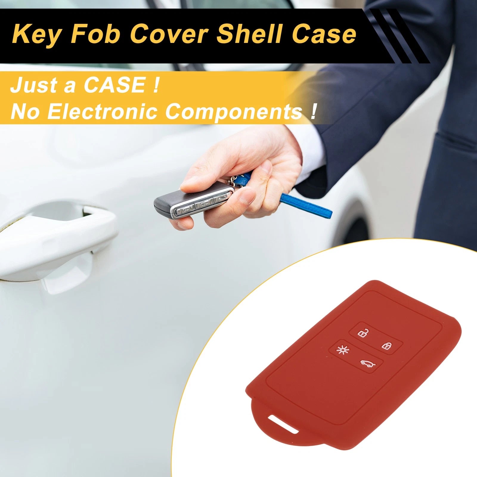 Red TPU Car Key Case for Renault Clio (2012–2019)