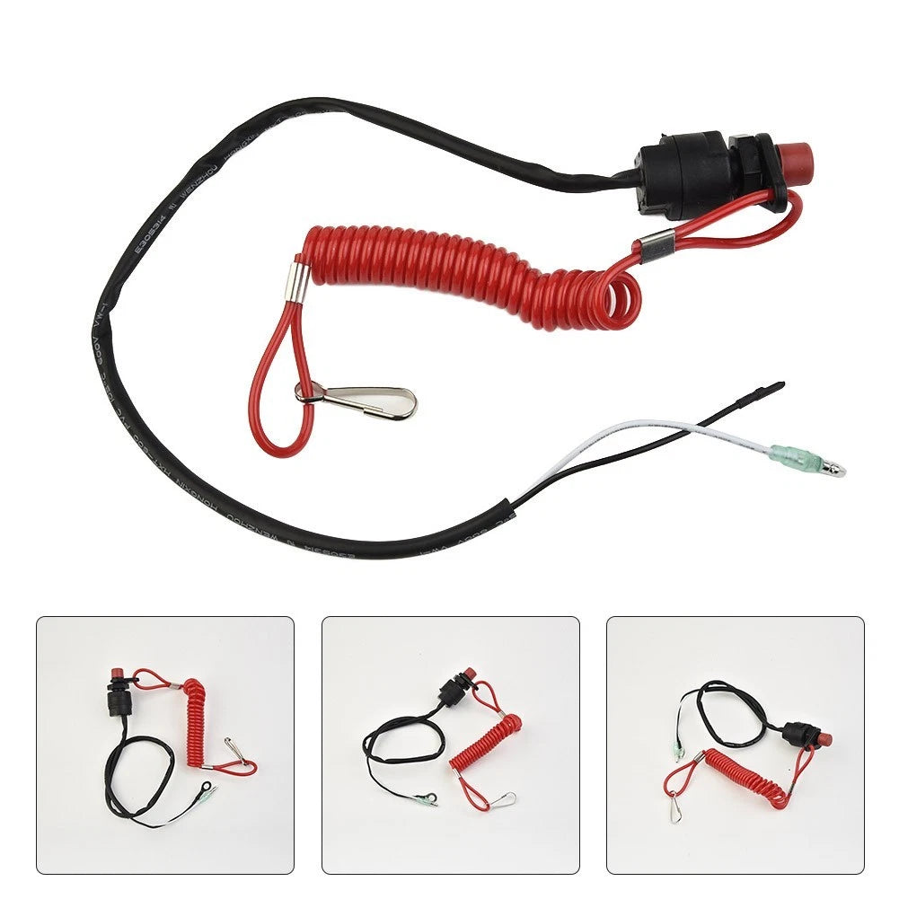 Outboard Kill Switch for Safety Motor Replacement (Plastic, Black)
