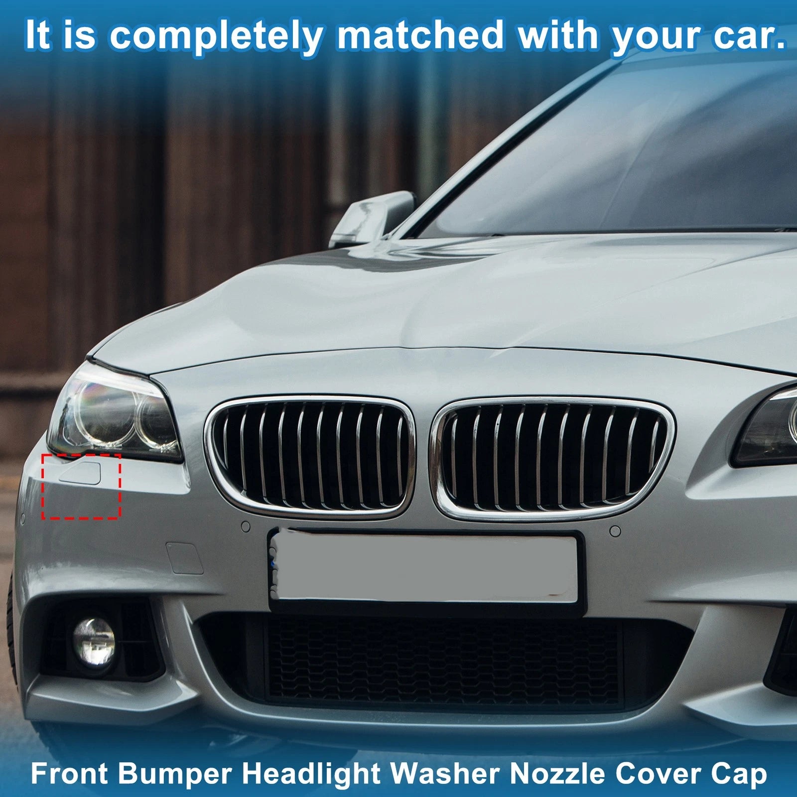 Front Right Washer Nozzle Cover Cap for BMW 528i (2011–2016) Black