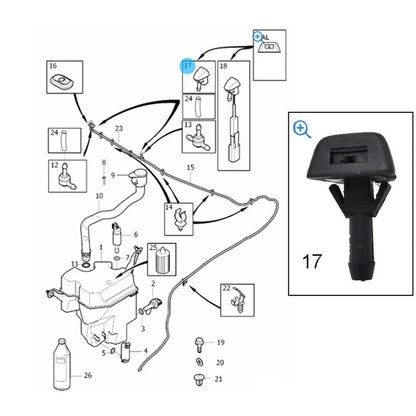 Front Windshield Wiper Spray Nozzle for Volvo S40 S80 S70 C70 XC90