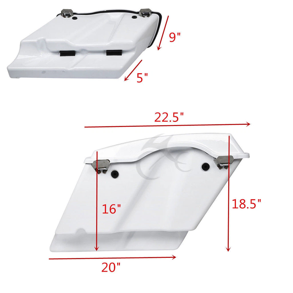 5" Stretched Saddlebags & Conversion Bracket for Harley Softail (1984–2017)