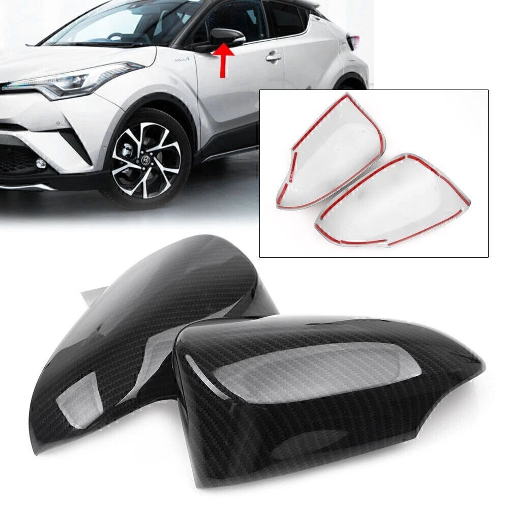 2X Rear View Side Mirror Covers for Toyota C-HR (2016–2018) ABS