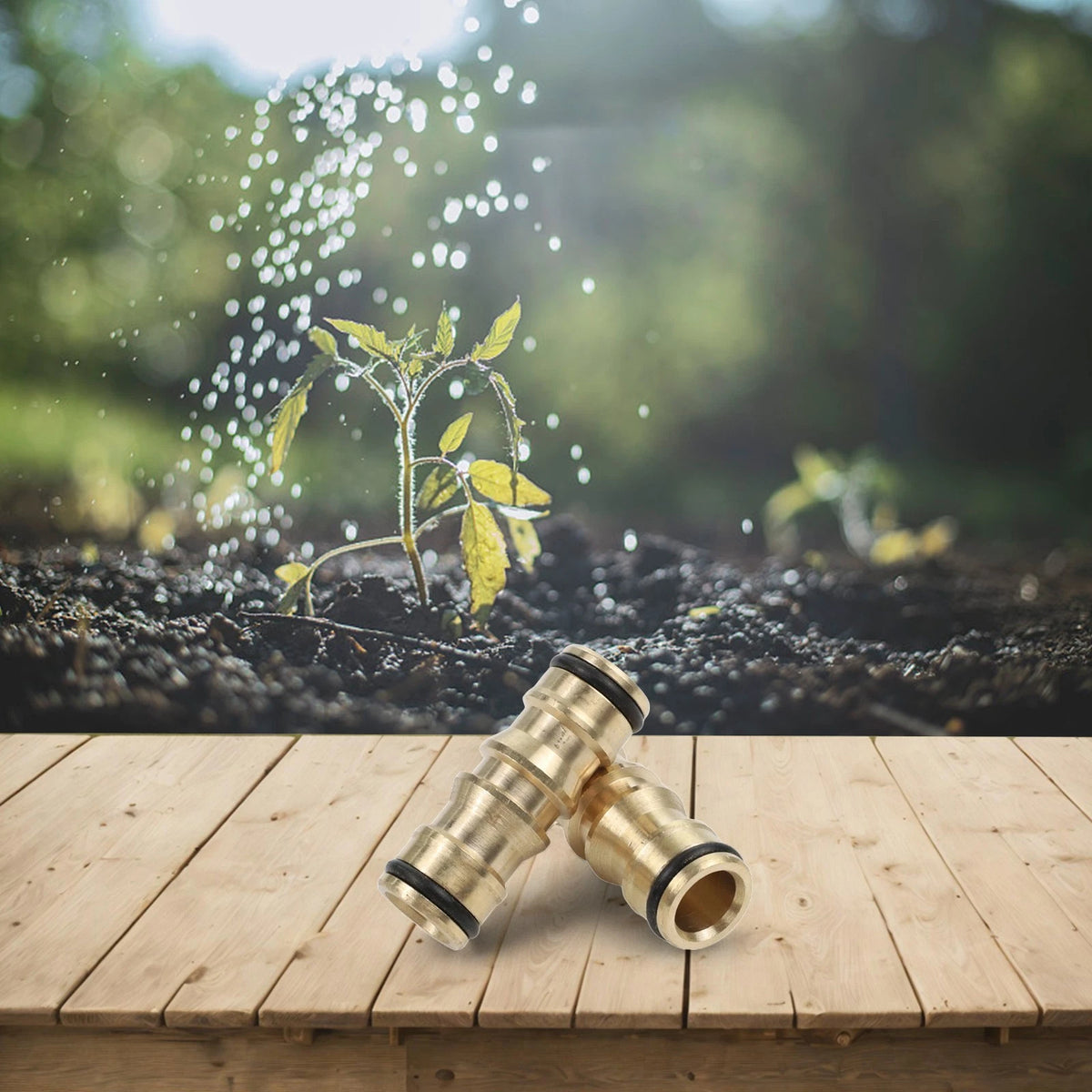 2X Solid Brass Garden Hose Tap Connectors for Quick Connections