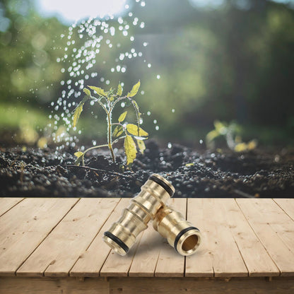 2X Solid Brass Garden Hose Tap Connectors for Quick Connections