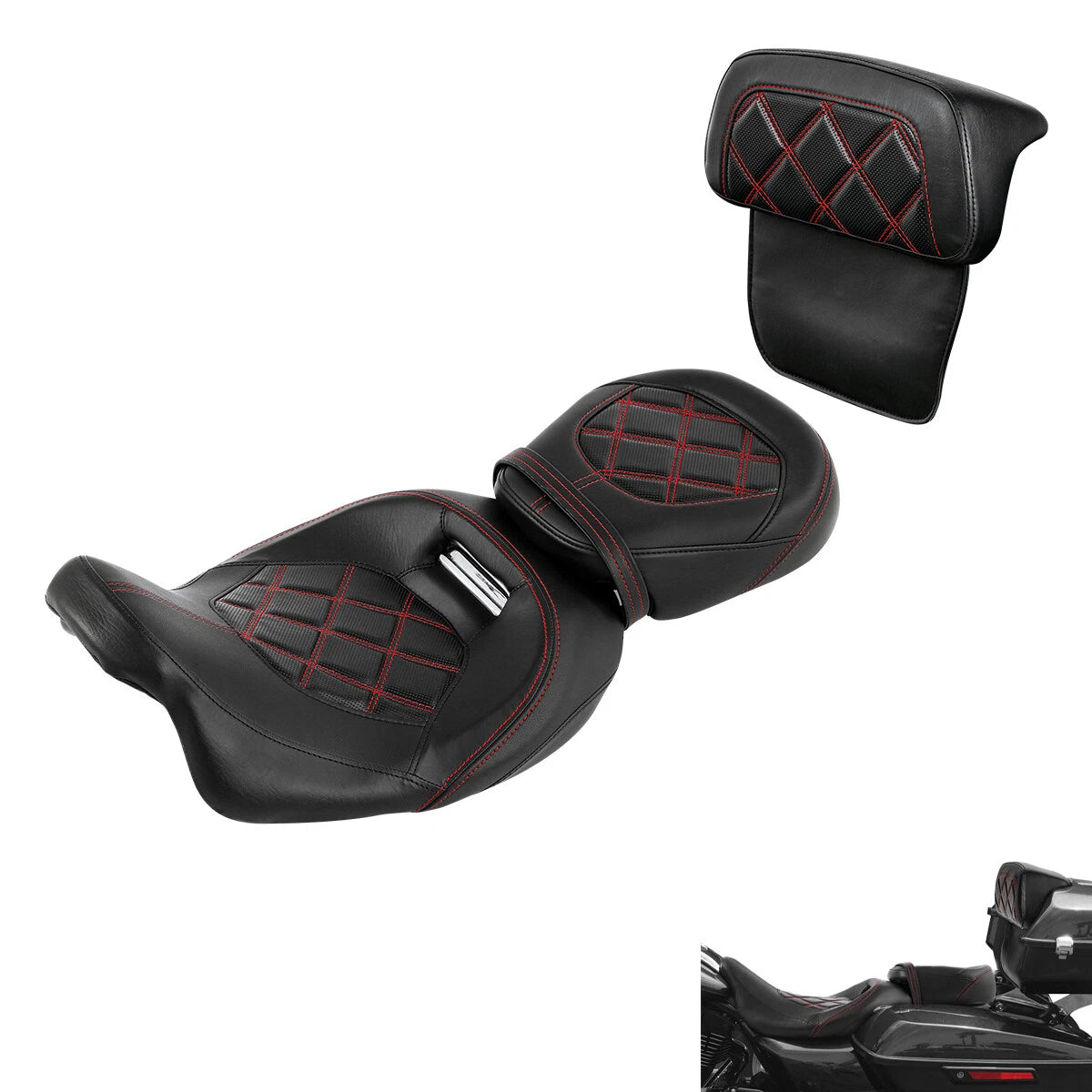 Seat Backrest Pad for Harley Touring Electra Glide (2014–2023)