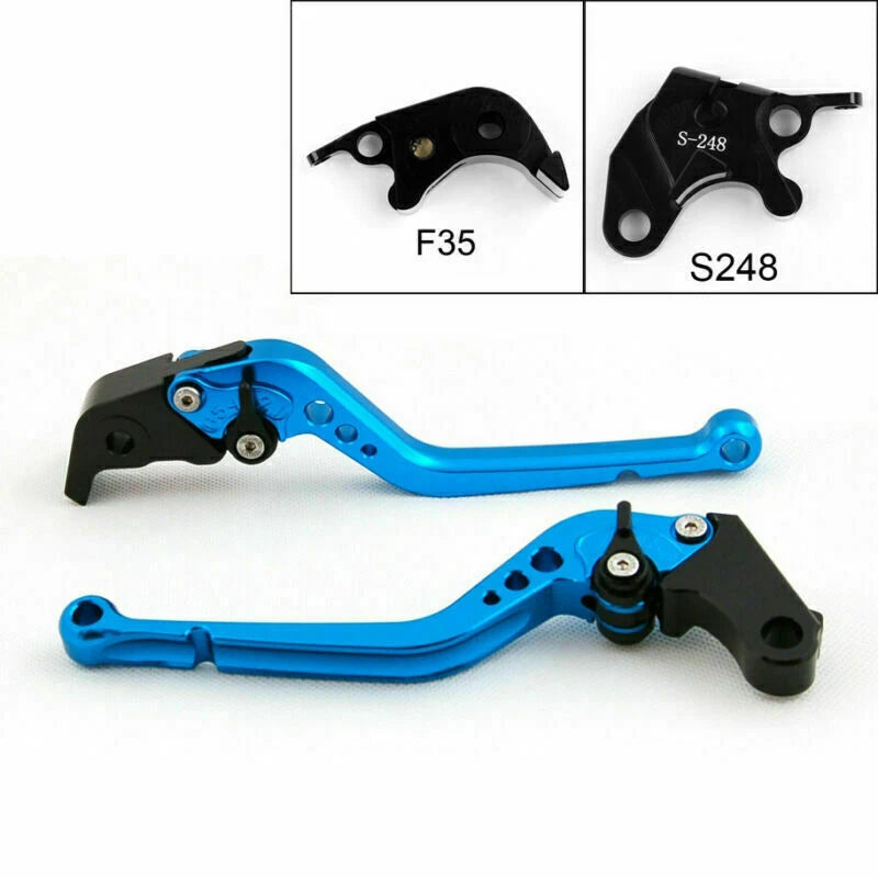 Long Brake Clutch Levers for Suzuki GSXR600 GSXR750 (2004–2005) Blue T9