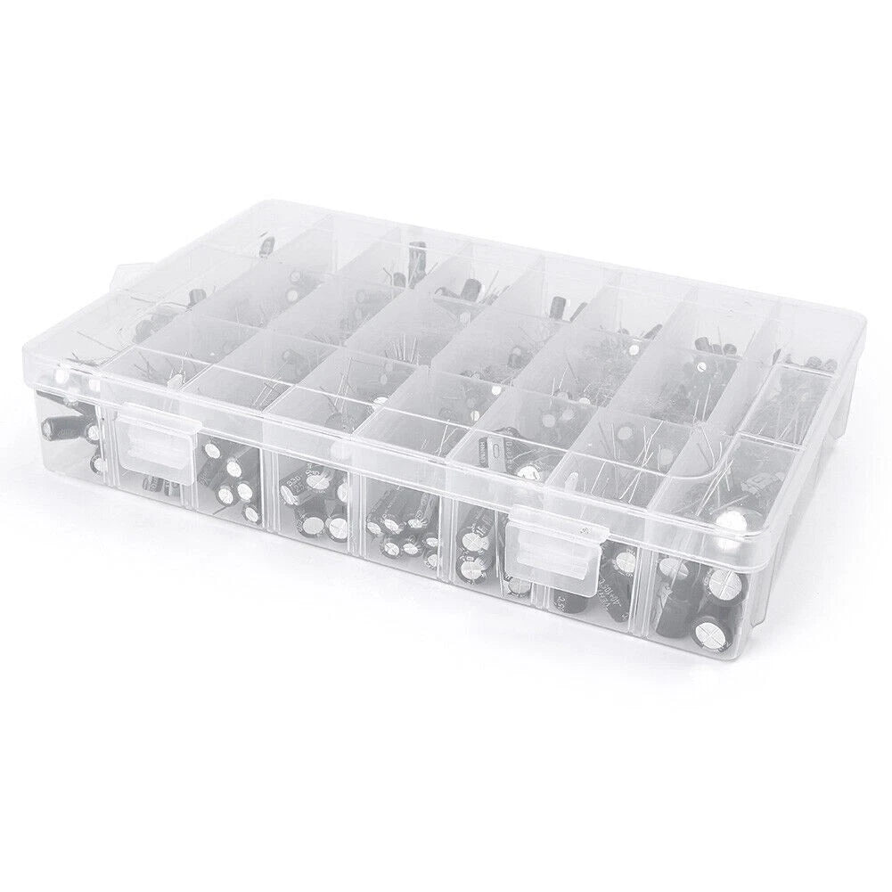 500Pcs 24Value Electrolytic Capacitor Assortment Element Pack Box Set 0.1-1000UF