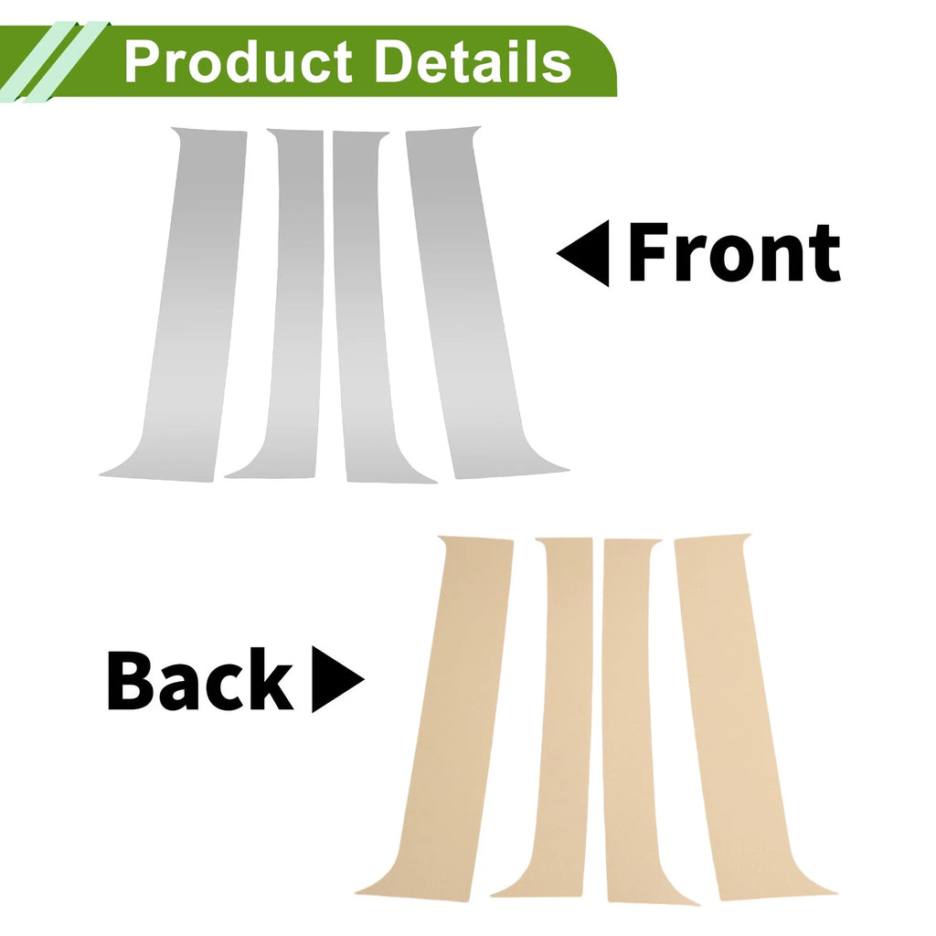 4 Pcs Pillar Window Trim Replacement for Chevy Blazer (1995–2005) Silver Tone