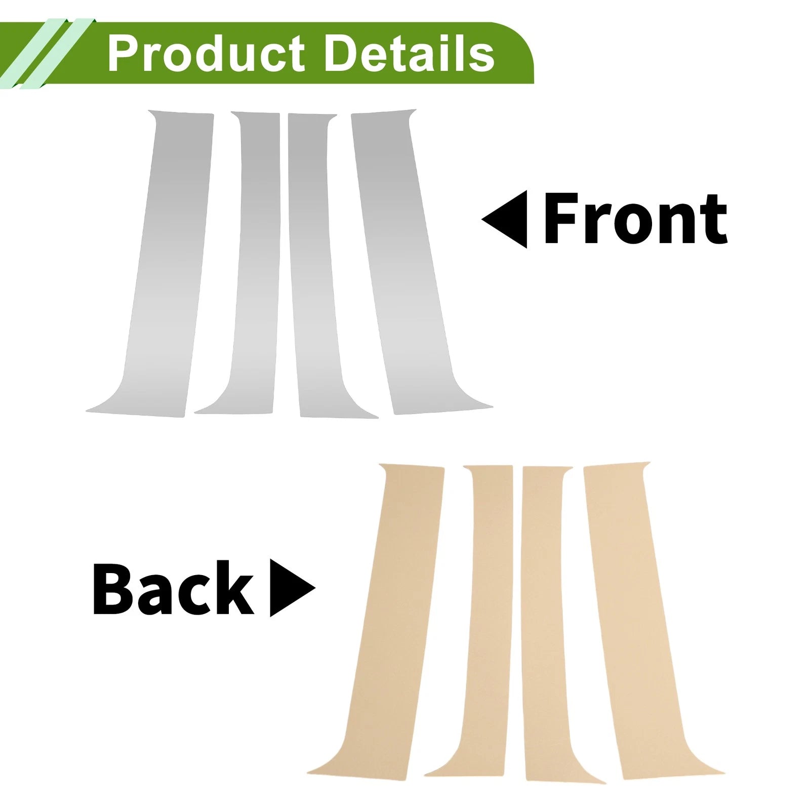 4 Pcs Pillar Window Trim Replacement for Chevy Blazer (1995–2005) Silver Tone