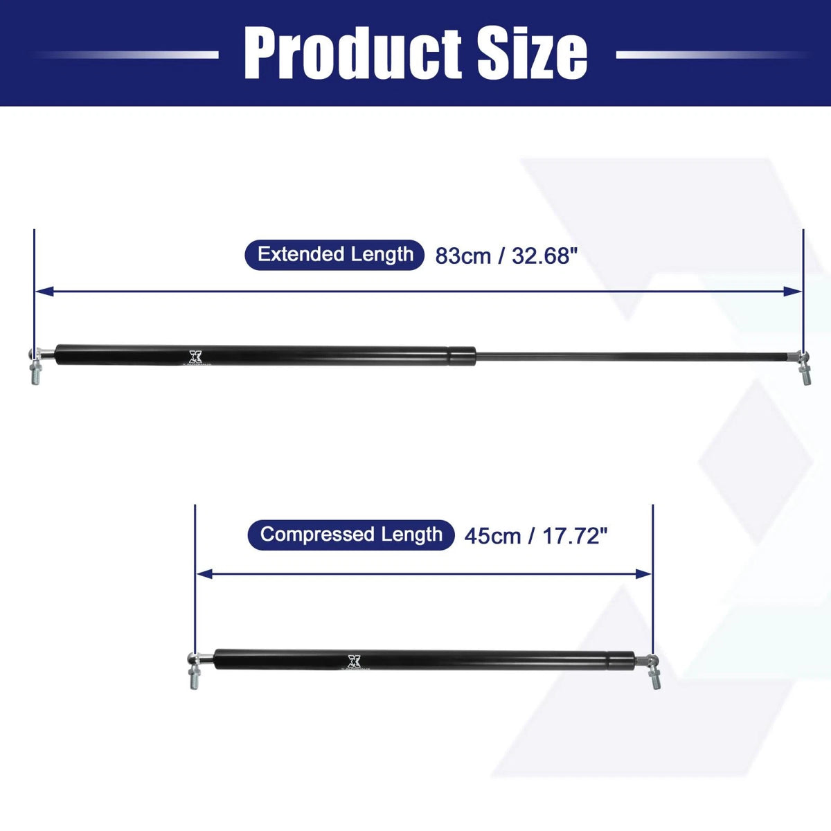 2 Pcs Universal Gas Struts Strut Spring 830mm 1500N for Car Trailer (830–1500N)