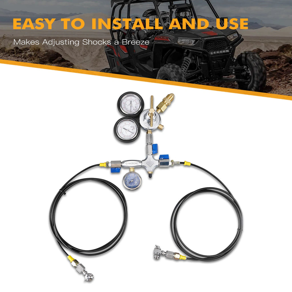 Dual Hose Nitrogen Fill Kit for Nitrogen Shock with Schrader Valve