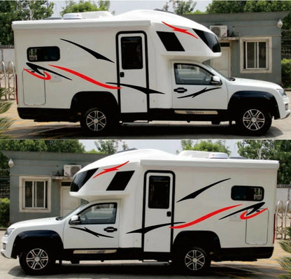 1 Pair Stripes Graphics Vinyl Decals Stickers Kit for Caravan Travel Trailer Van