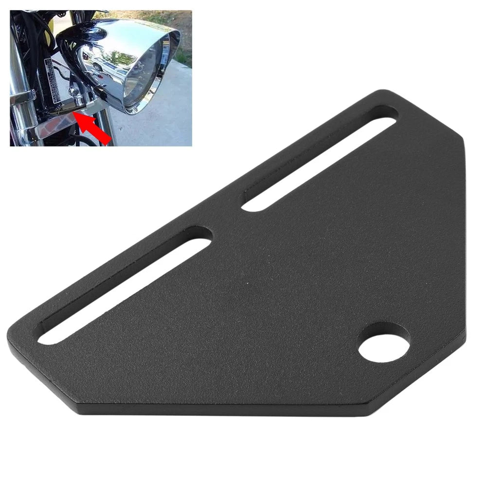 Headlight Bracket Adapter for Harley Cruiser Chopper Touring (Black)