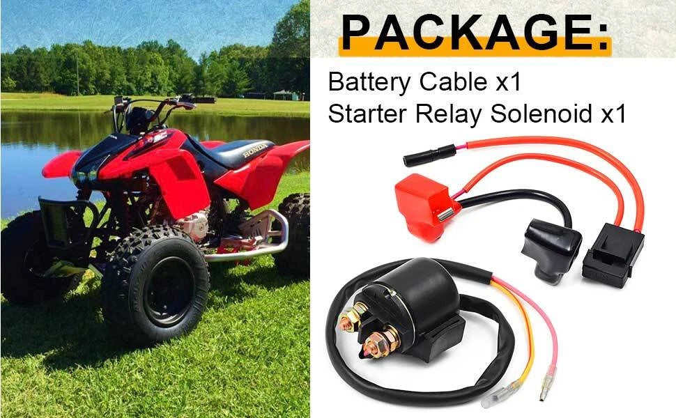 Starter Relay Solenoid & Positive Battery Cable for Honda TRX400EX (1999–2007)