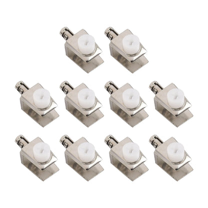 10Pcs Zinc Alloy Glass Shelf Brackets Adjustable Clamps