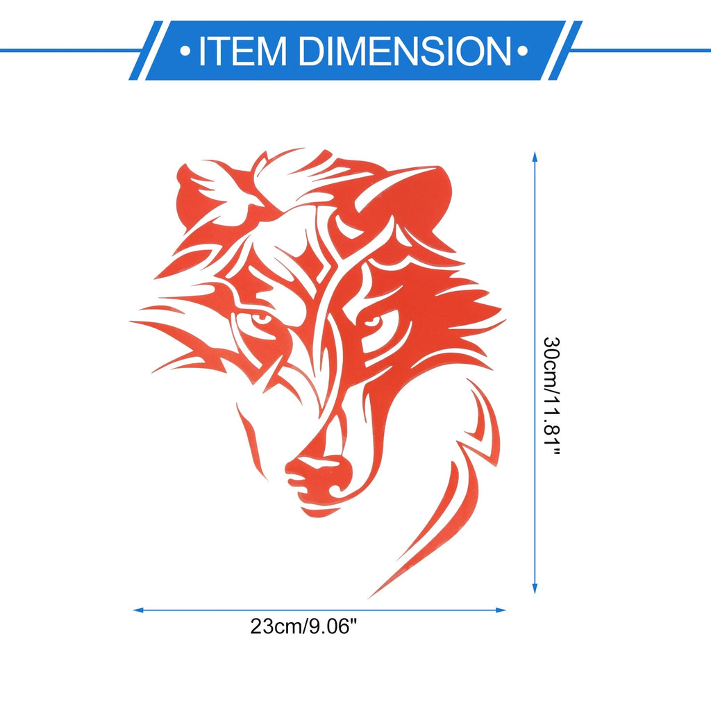 Reflective Bumper Decal for - Red Line Wolf Head
