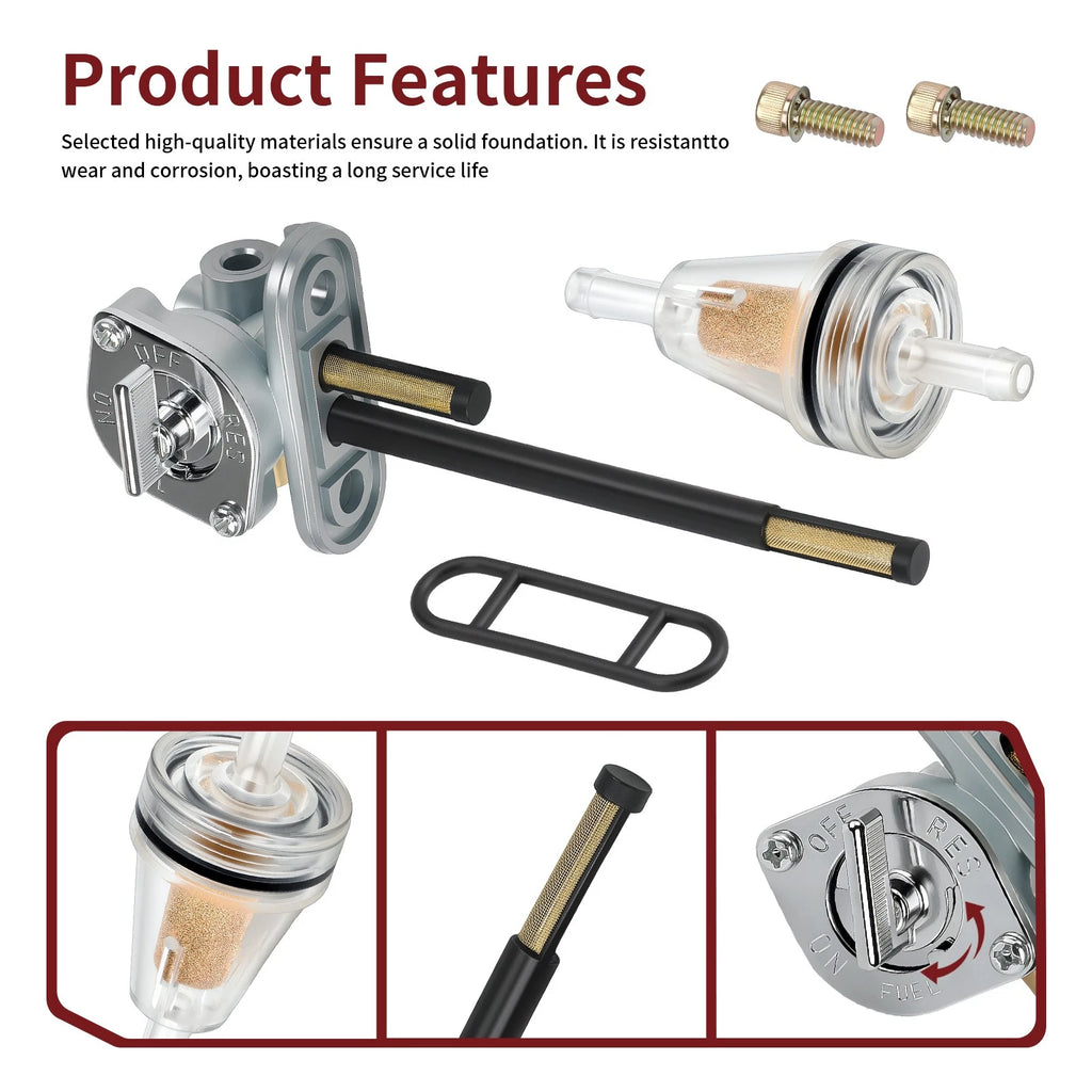 Aluminum Fuel Valve Petcock Kit for Polaris Scrambler 400 500 4X4 (1999–2003)