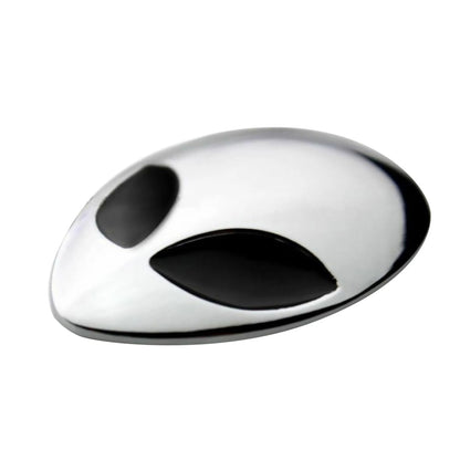 2X Chrome Metal 3D Alienware Head Auto Logo Sticker Badge for Car Decal