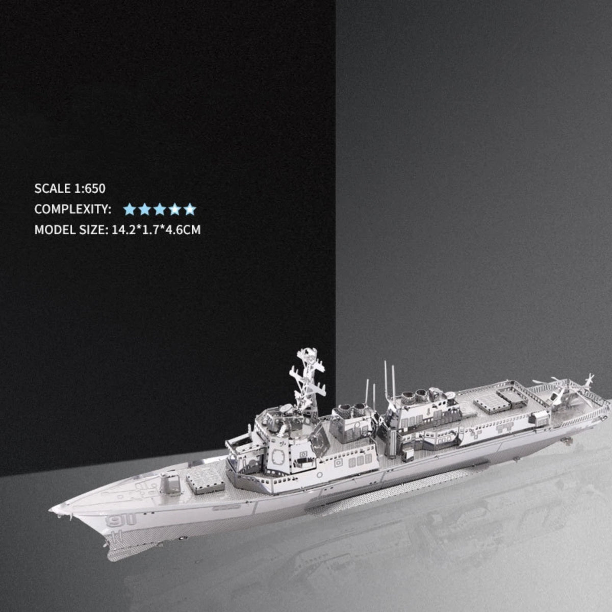 1:650 Arleigh Burke Class Destroyer DIY Model Building Puzzle