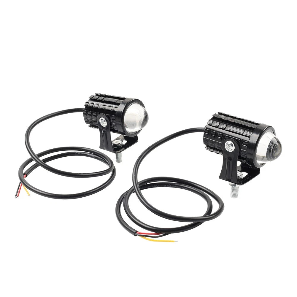 2X Headlight Fog Lamp for Motorcycle UTV ATV (Hi-Lo Beam, White)