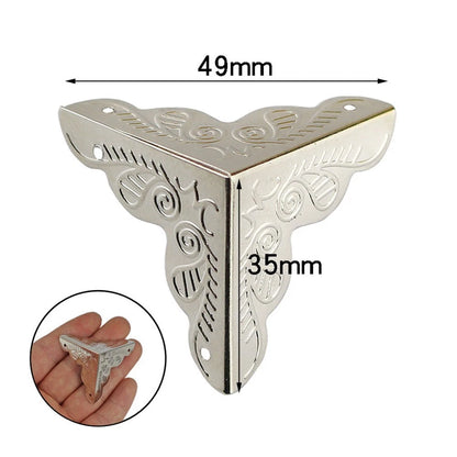 8Pcs Silver 35mm Wood Case Corner Protector Jewelry Gift Box Desk Guard Hardware