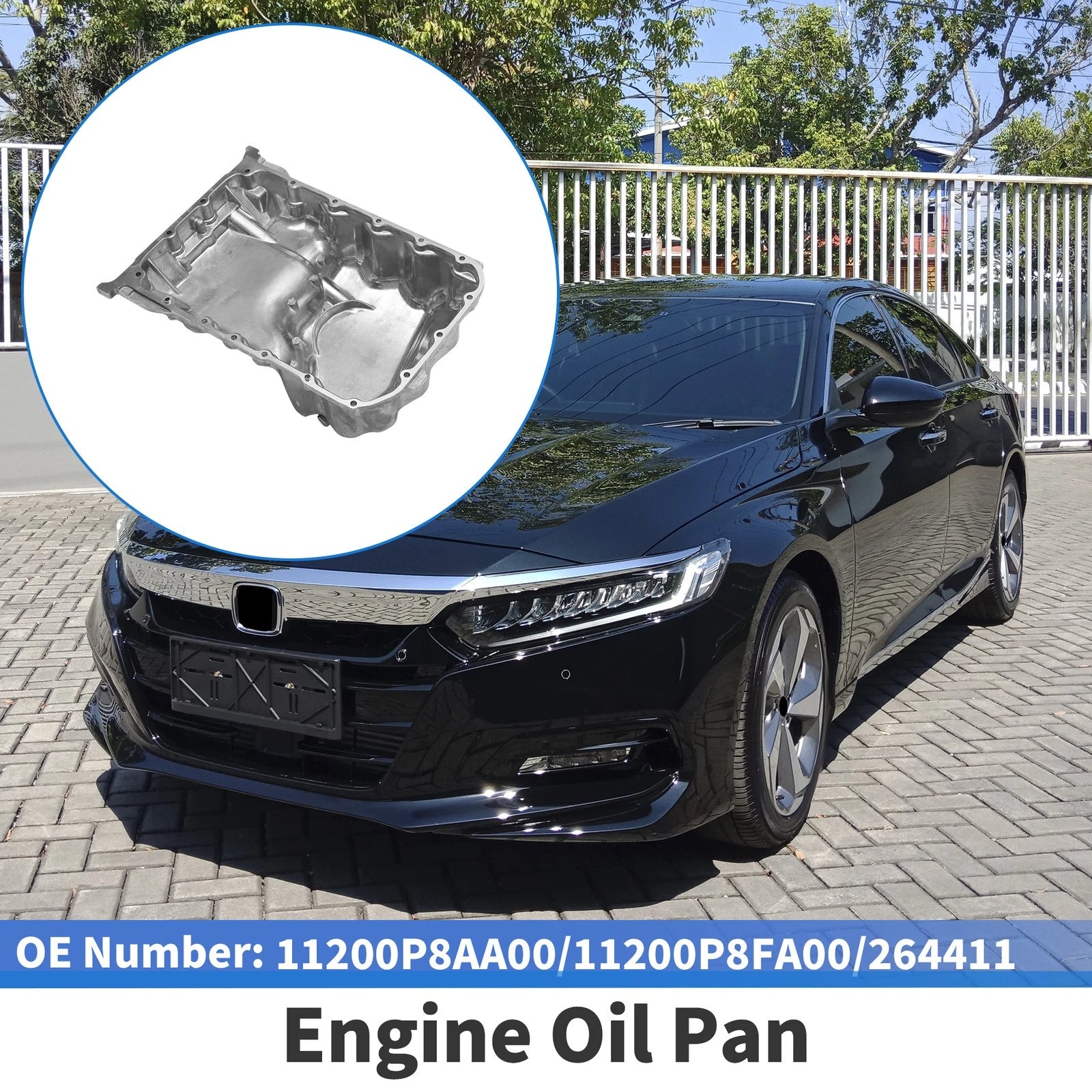 Engine Oil Pan Replacement for Honda Accord (1998–2002) Steel Silver Tone