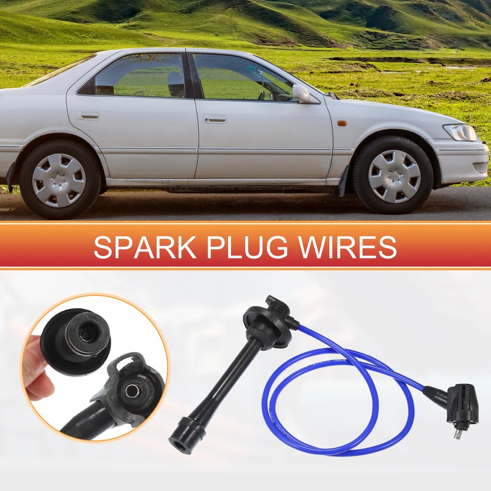 3PCS Spark Plug Wire Ignition Coil Cable Replacement for Toyota Camry Sienna (2007–2024)