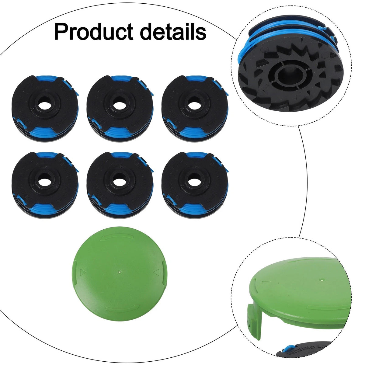 7 Piece Spool Set for Greenworks 21212 21272