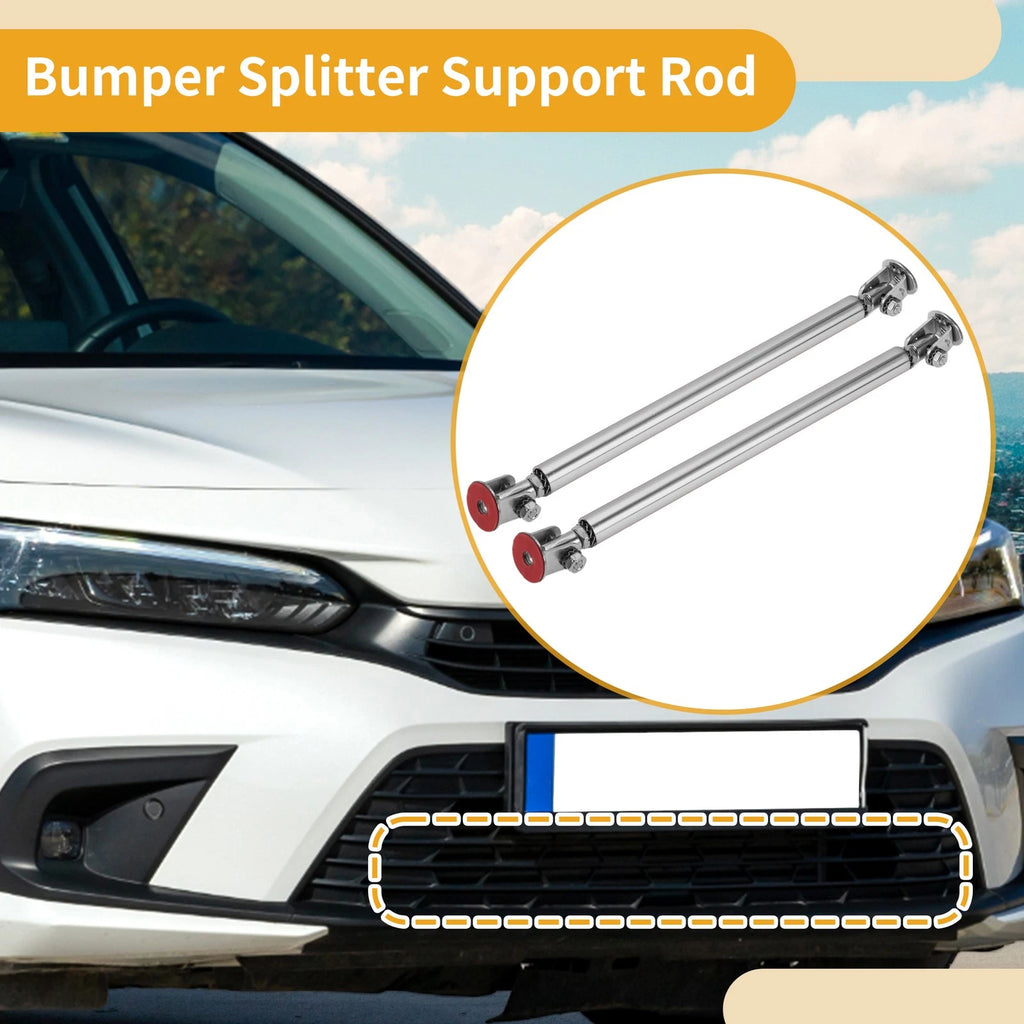 2X Adjustable Front Bumper Lip Splitter Strut for Universal Fit (No Drilling)