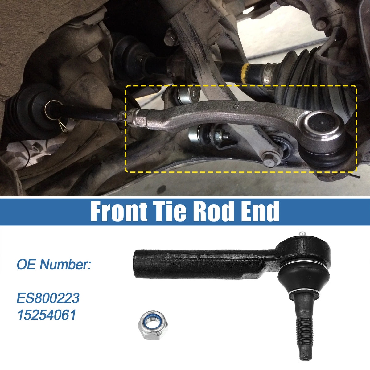 2X Front Tie Rod End ES800223 for Cadillac