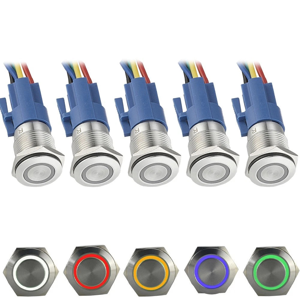 19mm LED Push Button Switch for Automotive Applications