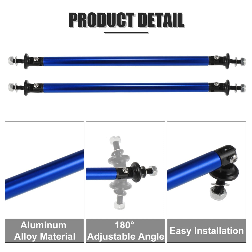 2X 200mm Adjustable Front Bumper Lip Splitter Strut Rods for Universal Fit