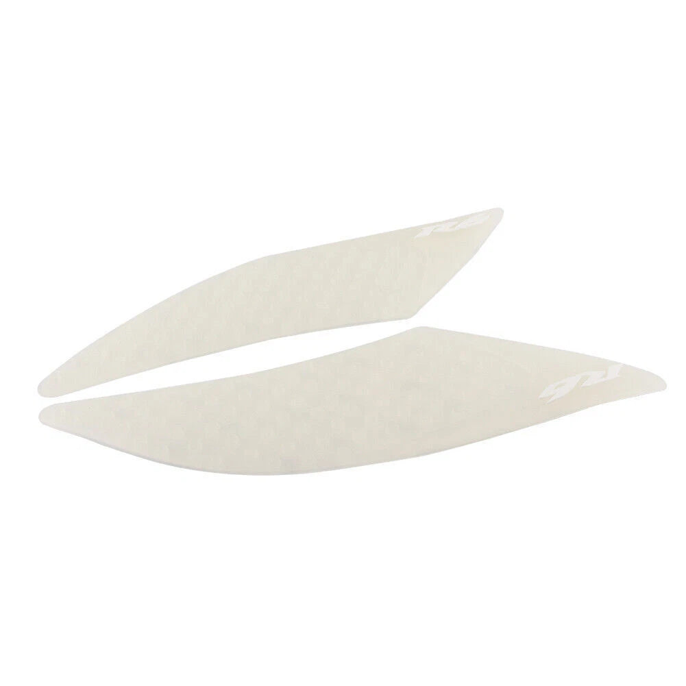 2X White Gas Tank Traction Pads for Yamaha R6 (2017–2018)