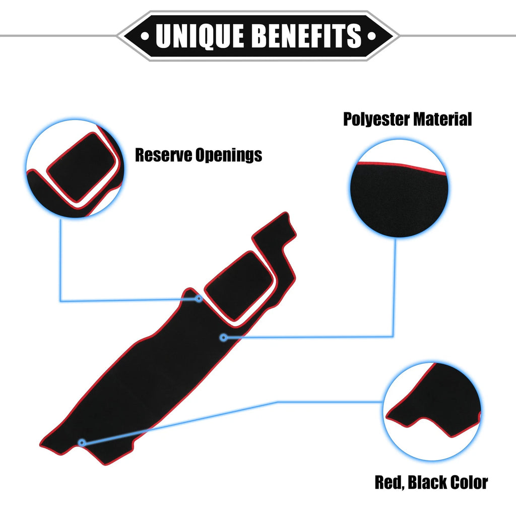 Dashboard Cover Mat for Suzuki MR52S (2nd Gen) (Black Red)