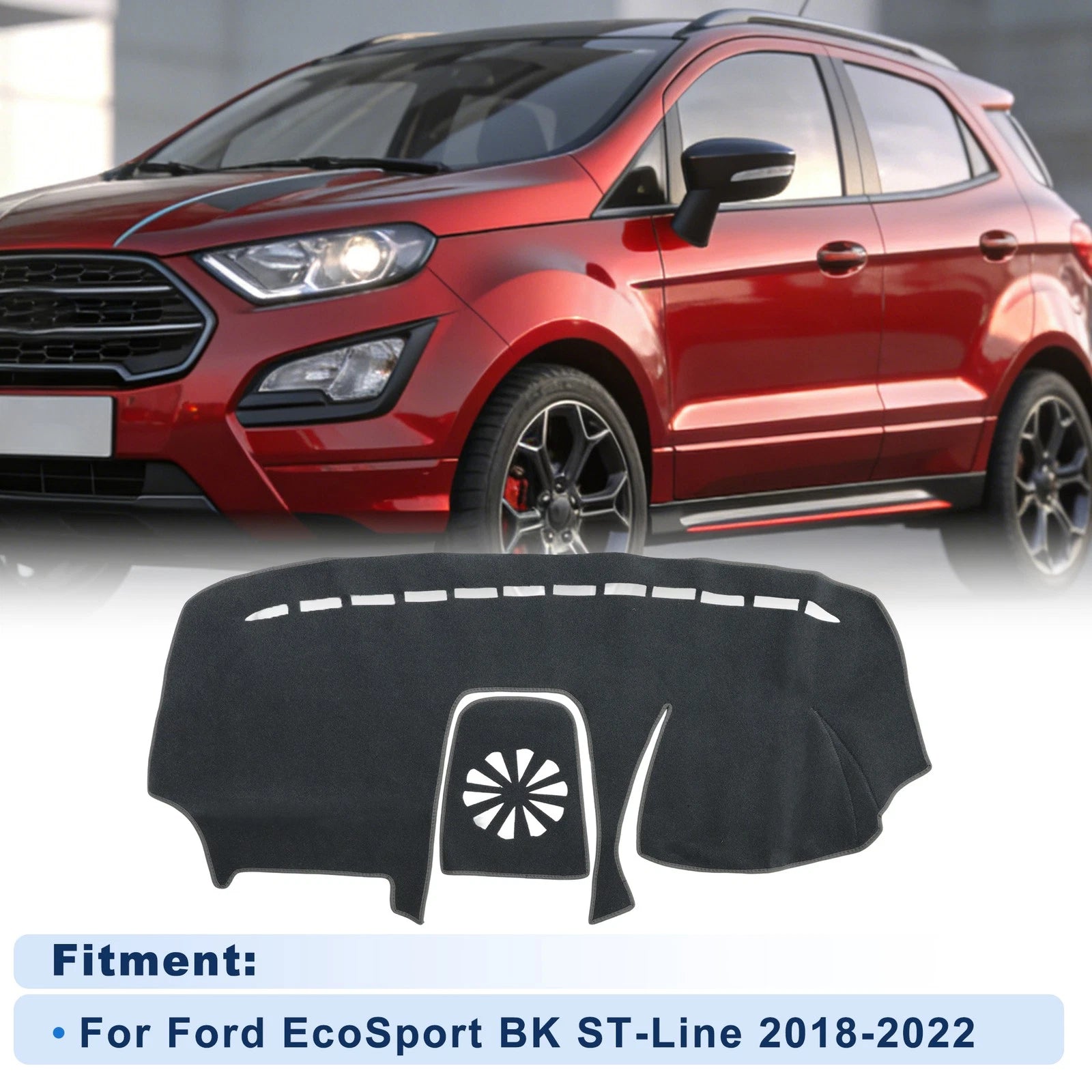 Dash Cover for Ford EcoSport (2018–2022) - Polyester Gray