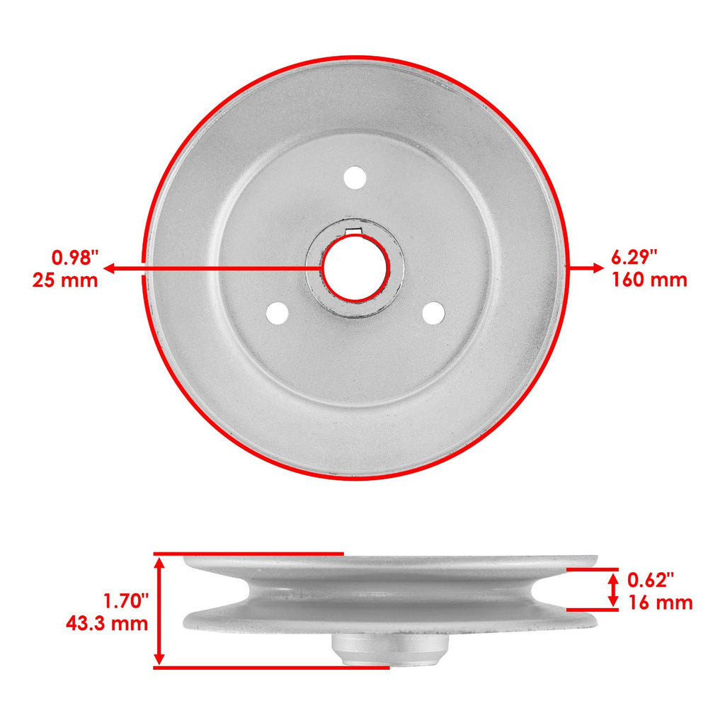 Deck Spindle and Pulley Replacement for Exmark Metro (M15KA483–2016) (2005–2020)
