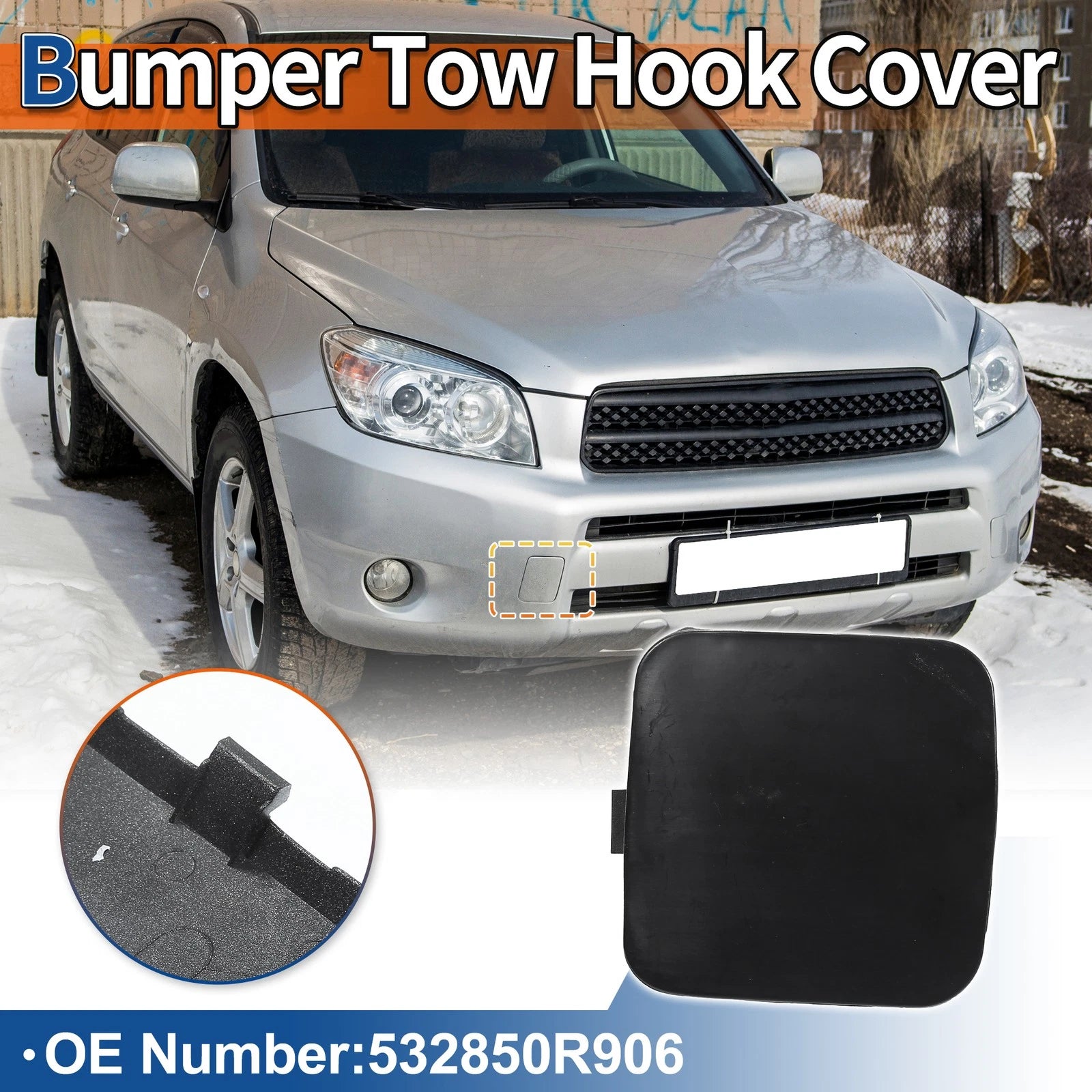 Front Tow Hook Cover for Toyota RAV4 (2009–2011) Unpainted
